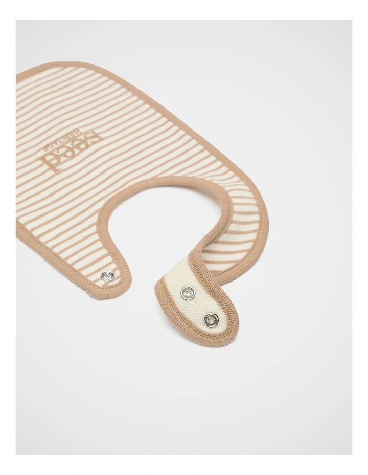 Logo Stripe Bib in Acorn Stripe image 2
