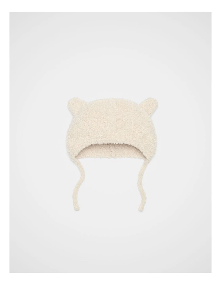 Fox Knit Hat in Oat image 1