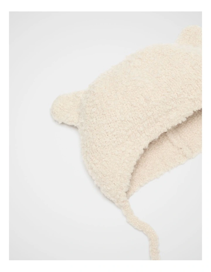 Fox Knit Hat in Oat image 2
