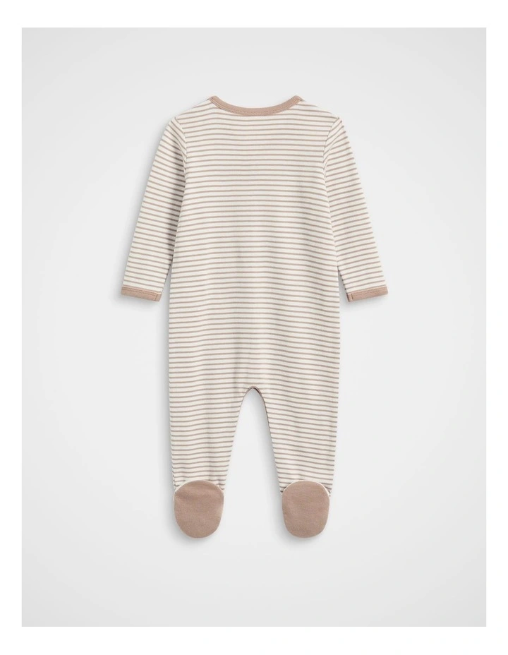 Logo Stripe Snap Jumpsuit in Acorn Stripe image 2