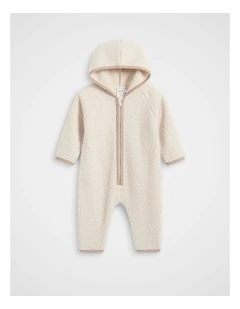 Teddy Zip Coverall in Oat