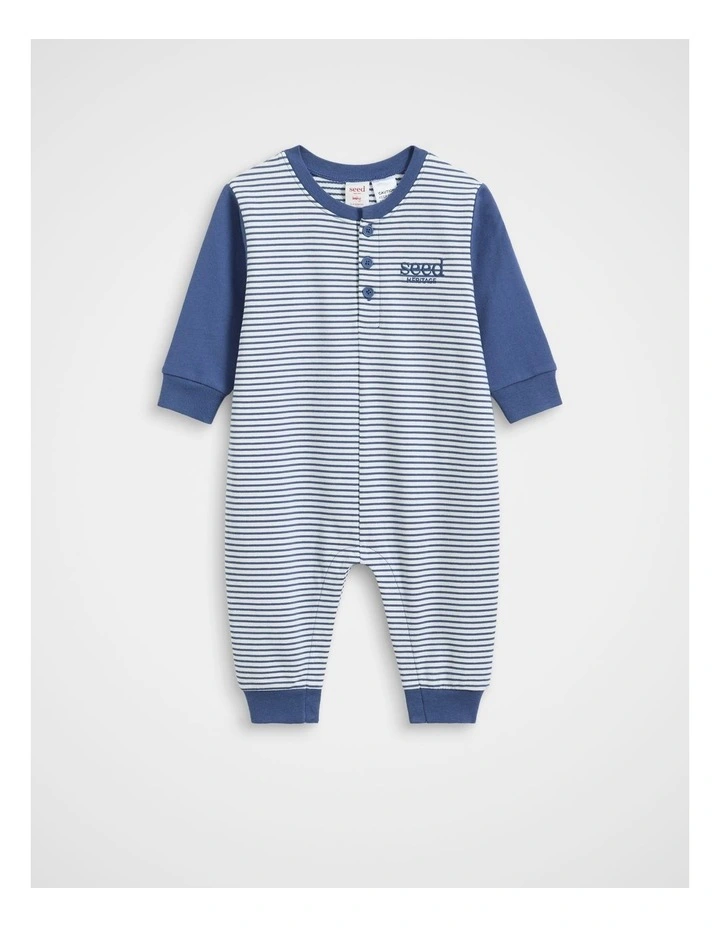Logo Stripe Jumpsuit in Navy image 1