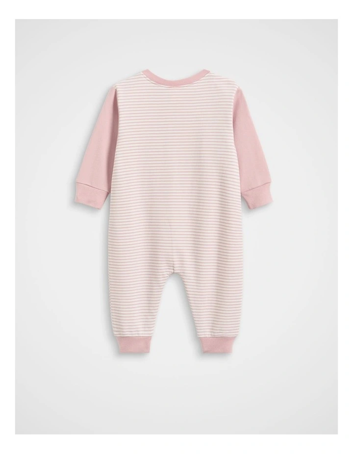 Logo Stripe Jumpsuit in Blush Pink image 2