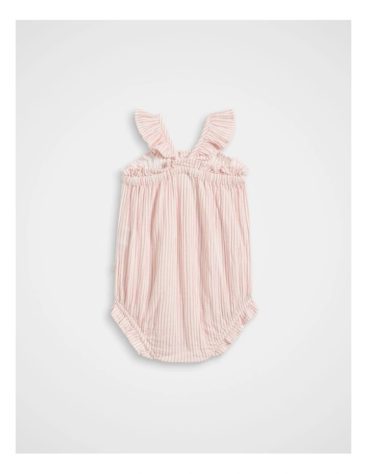 Stripe Frill Romper in Blush Pink image 2