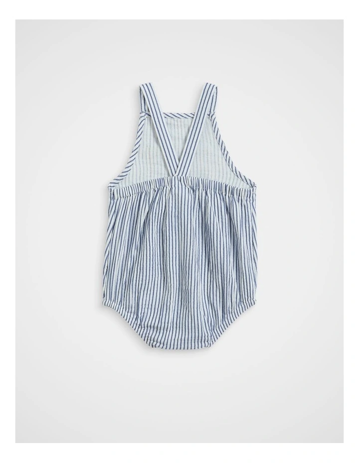 Stripe Romper in Navy image 2