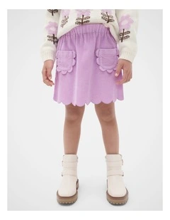 Scallop Cord Skirt in Orchid