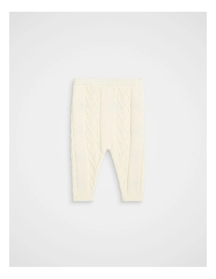 Floral Cable Knit Pant in Classic Cream image 2