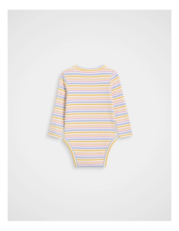 Stripe Rib Bodysuit in Multi image 2
