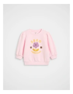 Floral Sweat in Pink Lemonade