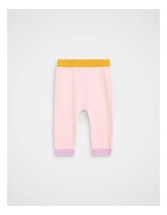 Colour Block Knit Pant in Pink Lemonade