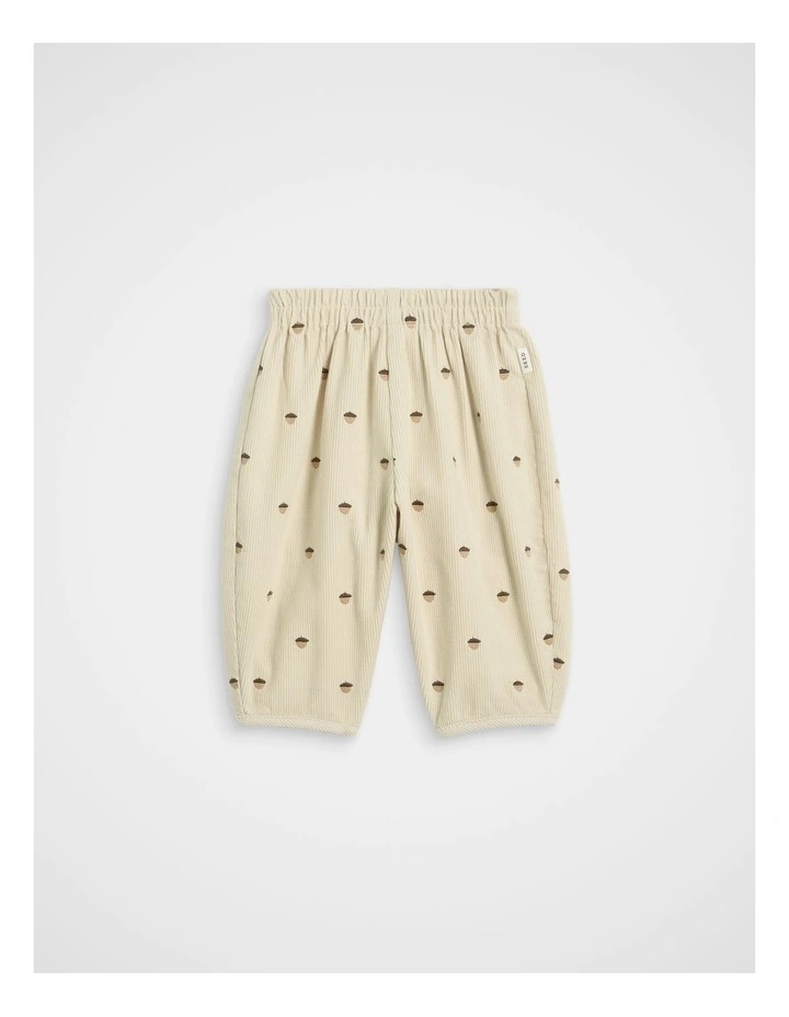 Embroidered Cord Pant in Milk Tea image 1