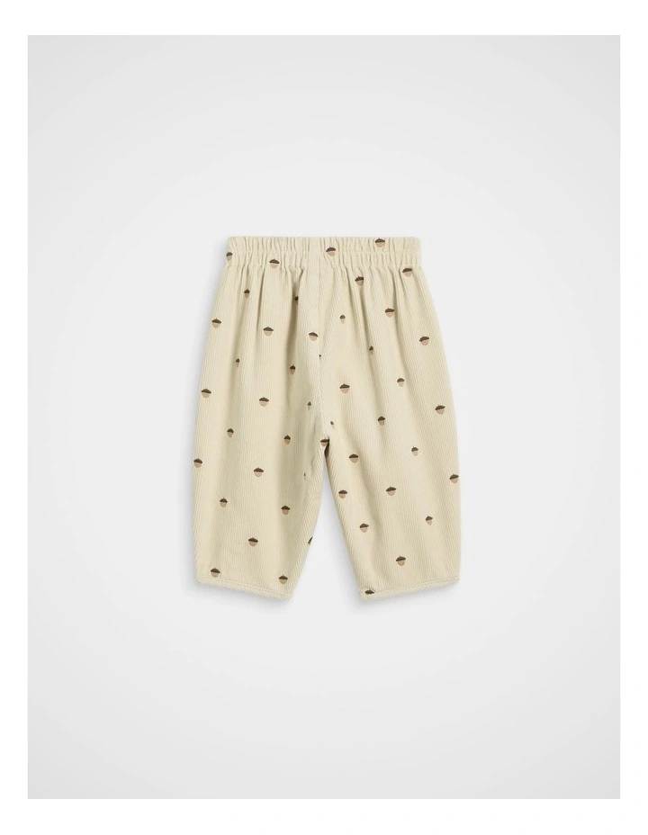 Embroidered Cord Pant in Milk Tea image 2