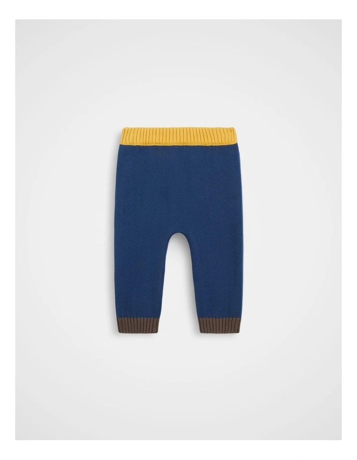 Colourblock Knit Pant in French Navy image 1