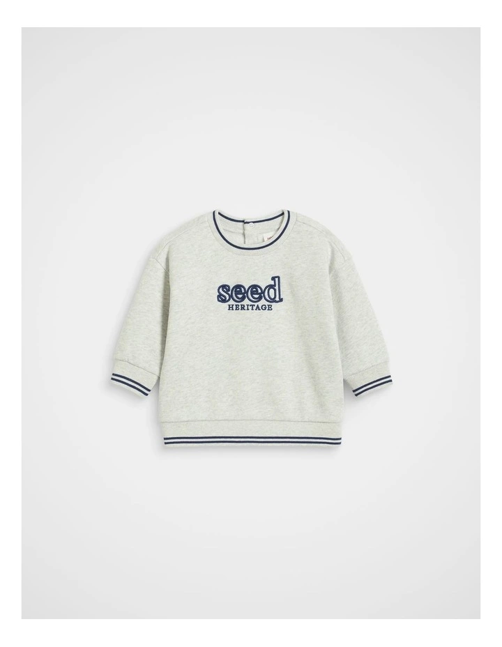 Core Logo Sweat in Light Grey Marle image 1
