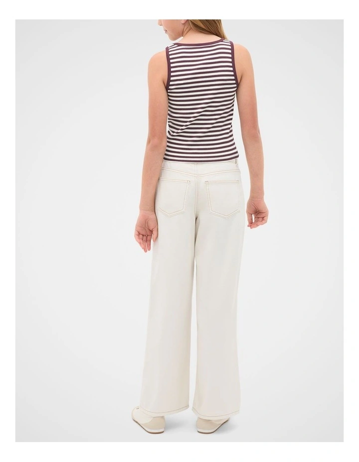 Striped Logo Tank in Mulberry image 2