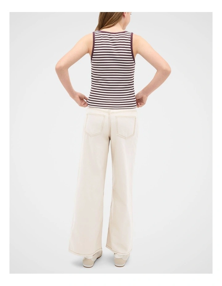 Striped Logo Tank in Mulberry image 2
