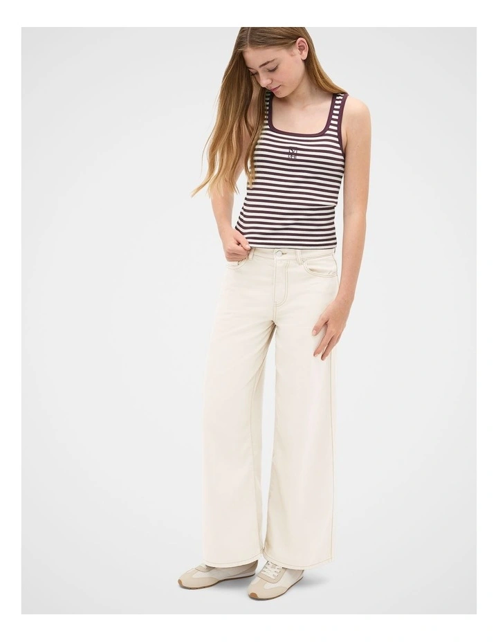 Striped Logo Tank in Mulberry image 3