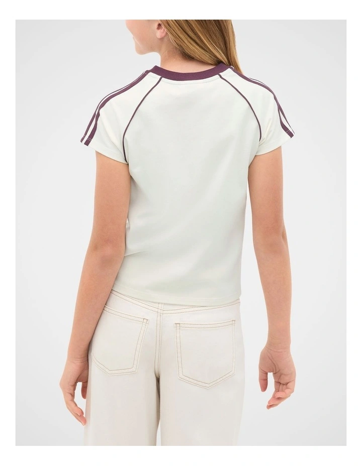 V Neck Baby Tee in Classic Cream image 2