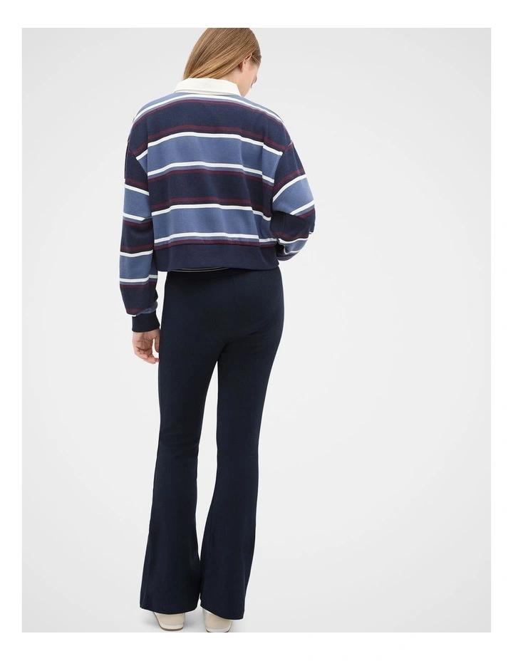 Striped Rugby Sweat in New Navy image 2