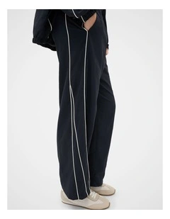 Piped Parachute Pant in New Navy
