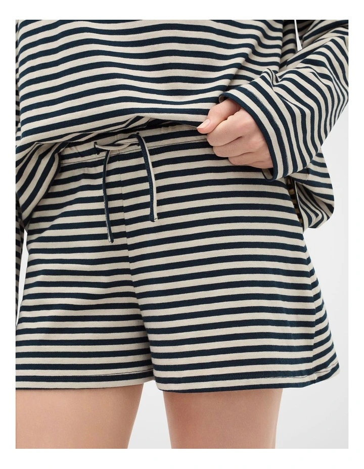 Stripe Pull On Short in New Navy image 4