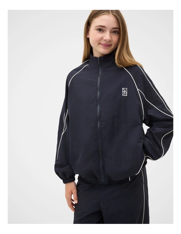 Piped Spray Jacket in New Navy image 1