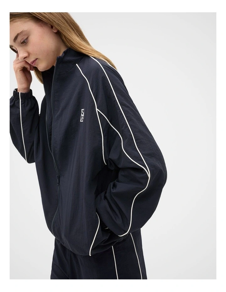 Piped Spray Jacket in New Navy image 3
