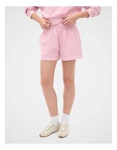 Roll Waist Track Short in Rose Pink