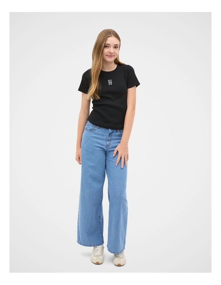 Logo Rib Tee in Black image 4