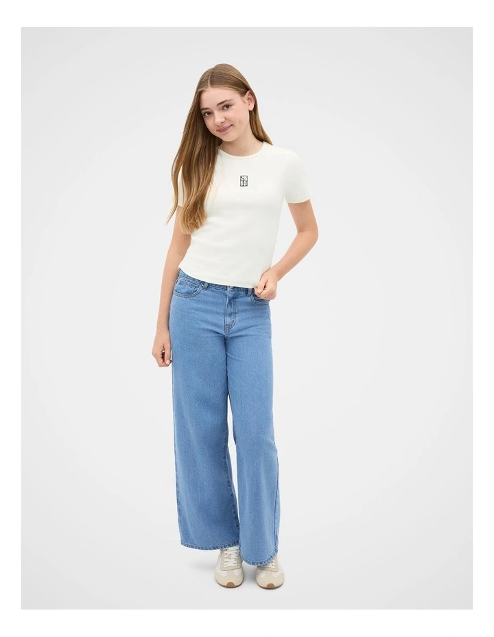 Logo Rib Tee in Classic Cream image 4