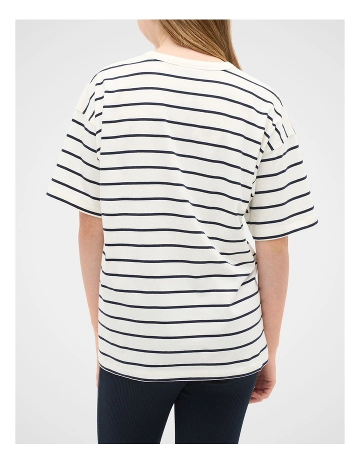 Core Logo Tee in Navy Stripe image 2