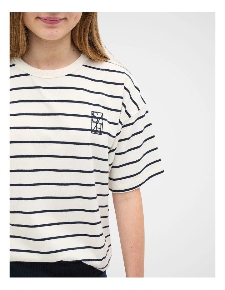 Core Logo Tee in Navy Stripe image 3