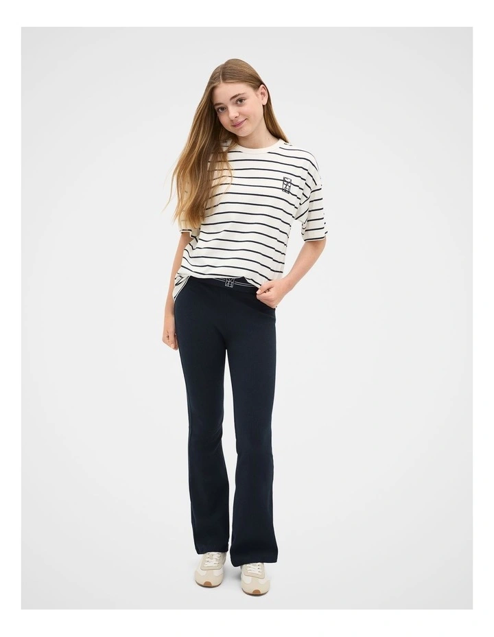 Core Logo Tee in Navy Stripe image 4