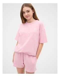 Core Logo Tee in Rose Pink