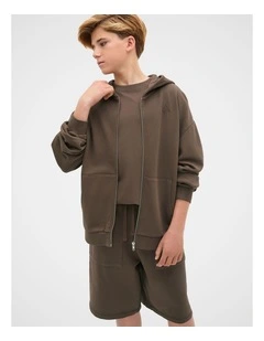 Garment Dye Zip Through Hoodie