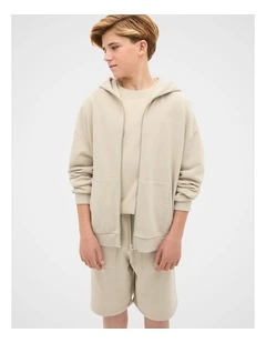 Garment Dye Zip Through Hoodie