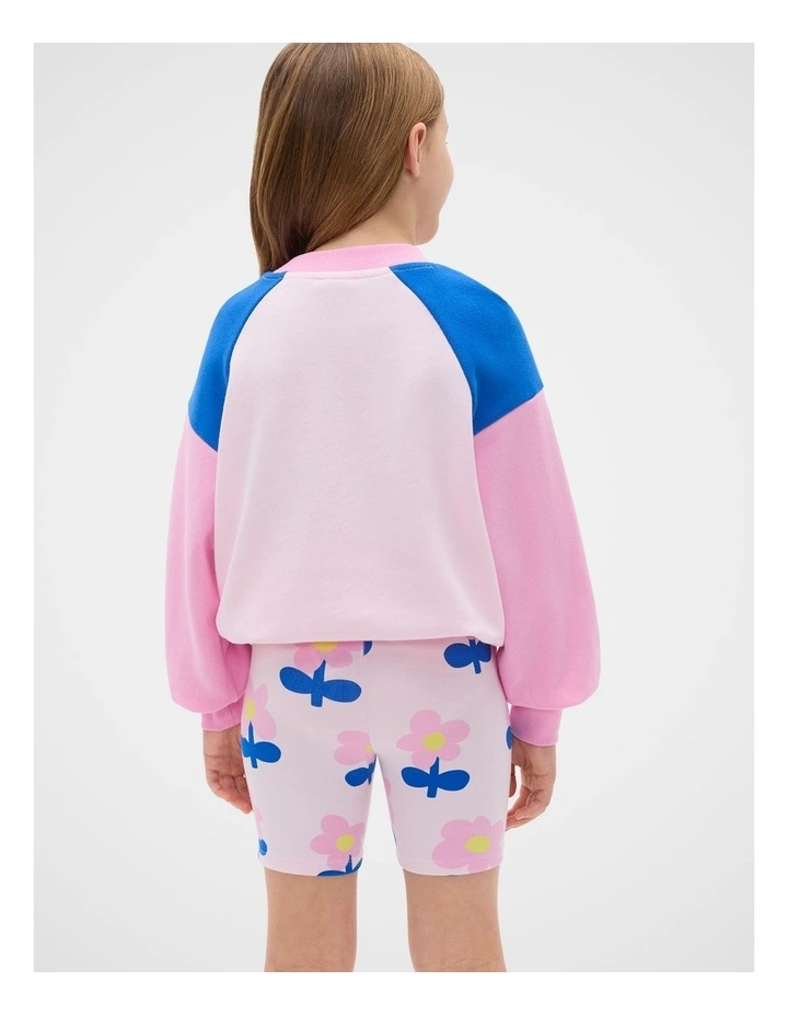Floral Bike Short in Pink Lemonade image 2