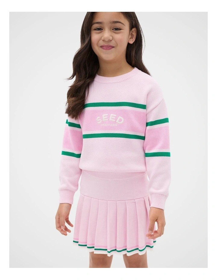 Pleat Knit Skirt in Pink Lemonade image 1