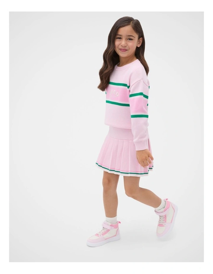 Pleat Knit Skirt in Pink Lemonade image 3