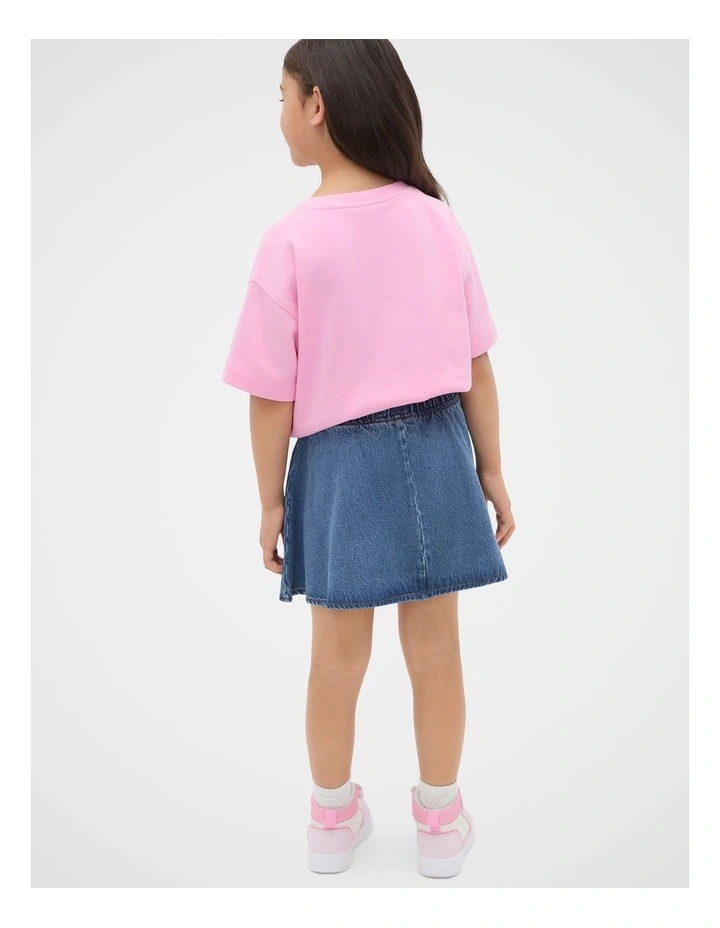 Denim Circle Skirt in Vintage Blue image 2