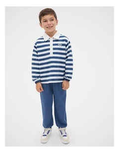 Stripe Collar Logo Sweat