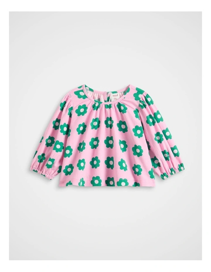 Floral Top in Candy Pink image 1
