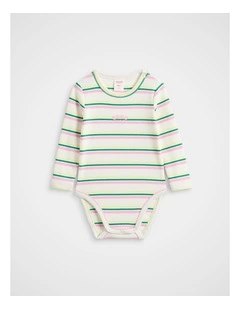 Stripe Rib Bodysuit in Multi