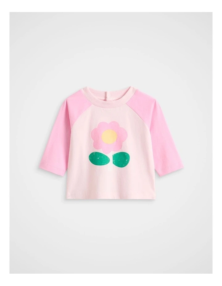 Floral Raglan Tee in Pink Lemonade image 1