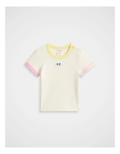 Bind Logo Rib Tee in Classic Cream