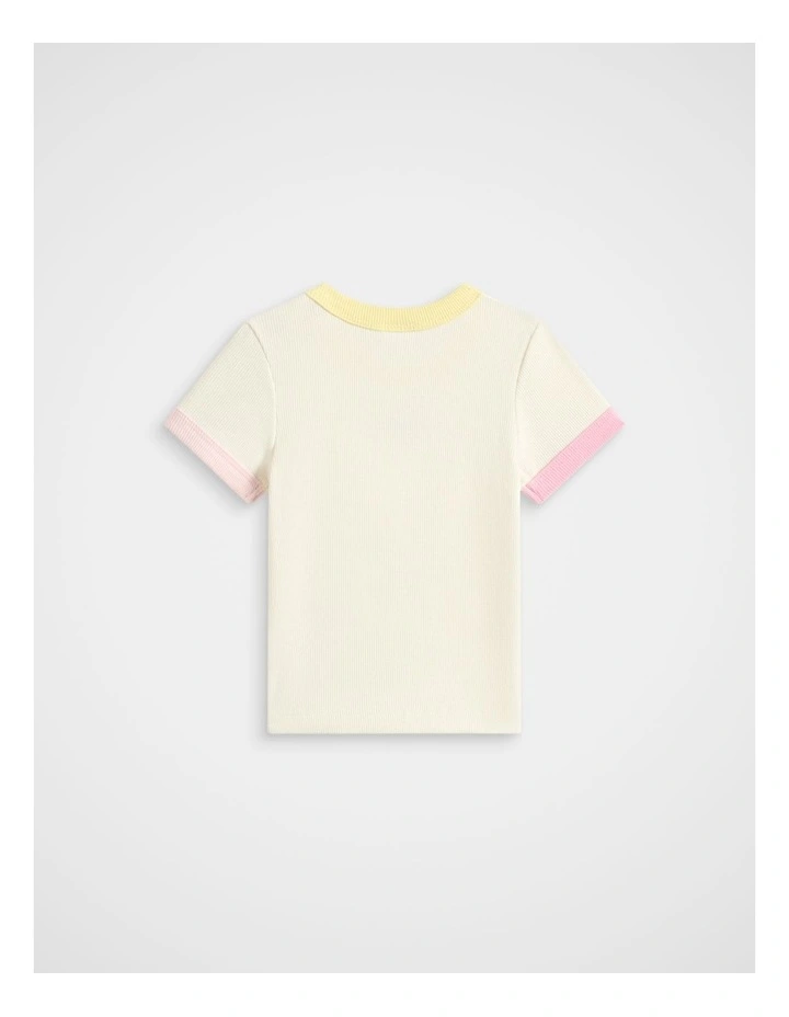 Bind Logo Rib Tee in Classic Cream image 2