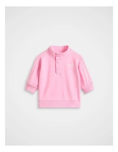 Logo Snap Sweat in Candy Pink