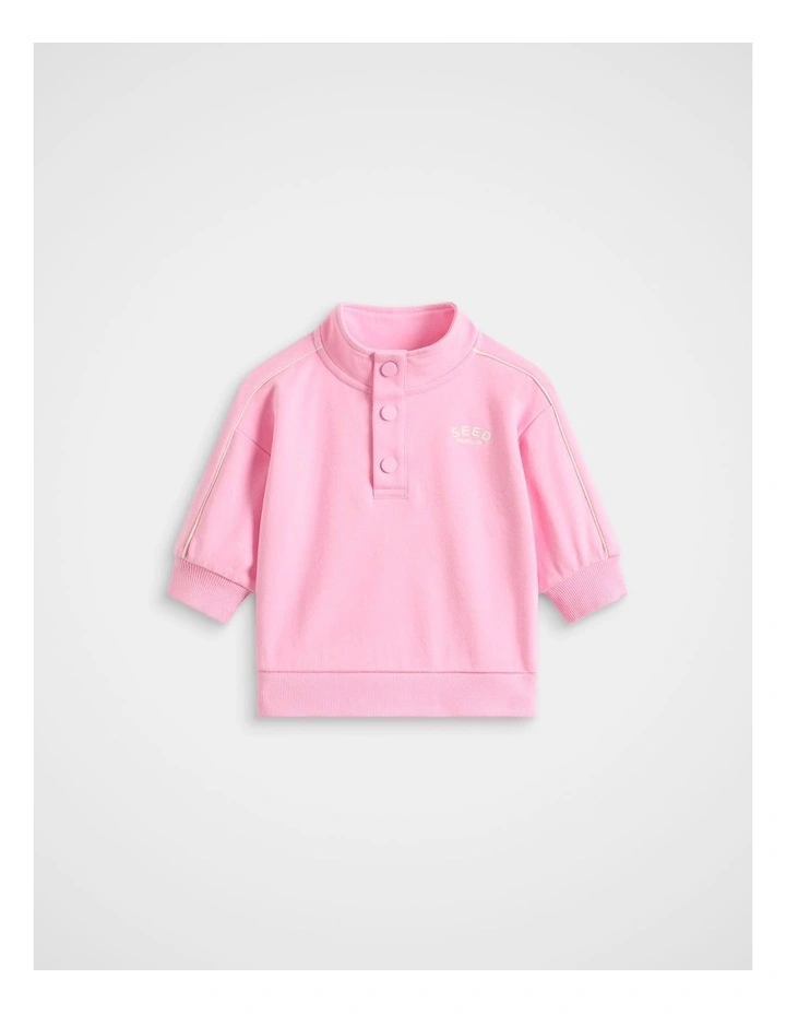 Logo Snap Sweat in Candy Pink image 1