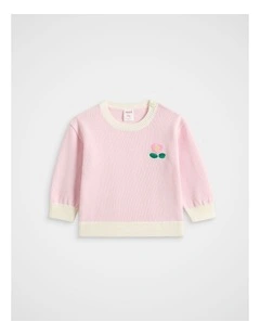 Chunky Knit Sweater in Pink Lemonade