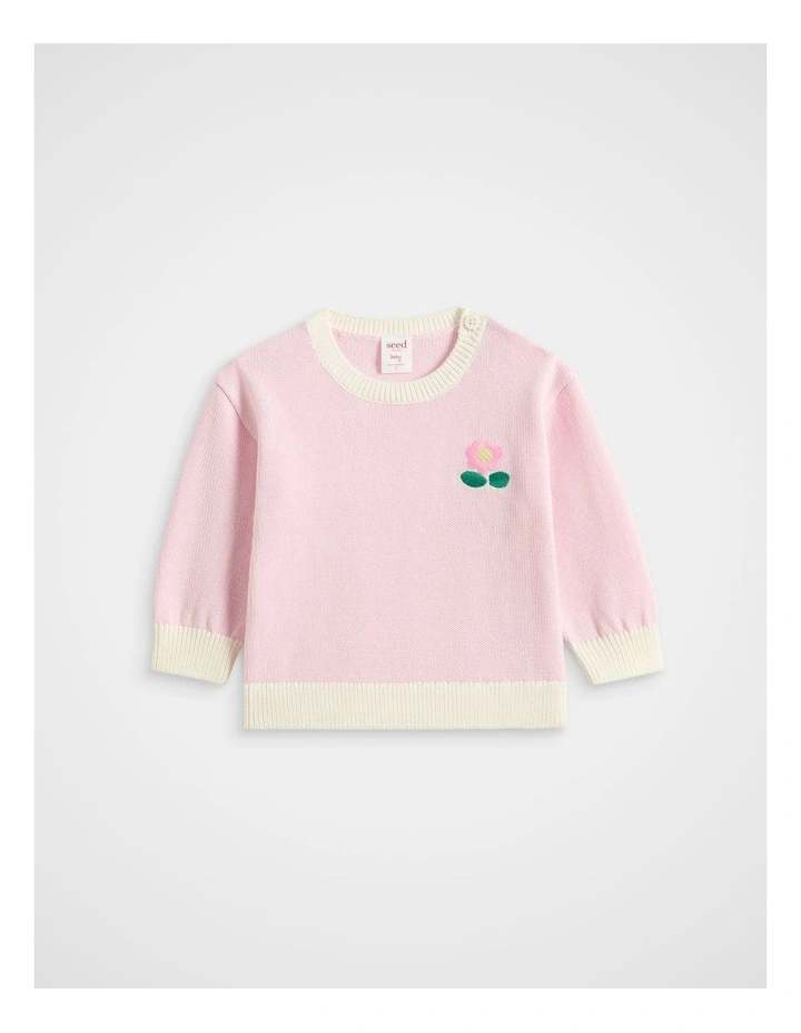 Chunky Knit Sweater in Pink Lemonade image 1